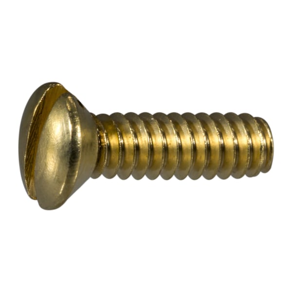 Midwest Fastener #6-32 x 1/2 in Slotted Oval Machine Screw, Plain Brass, 48 PK 61586 - main